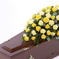 Rose and Carnation Casket Spray   Yellow *