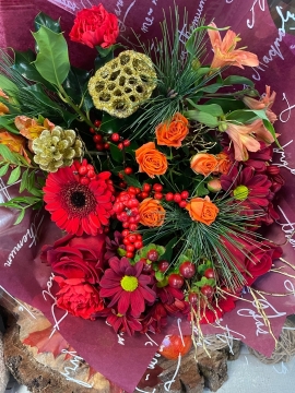 Festive florist choice hand tie